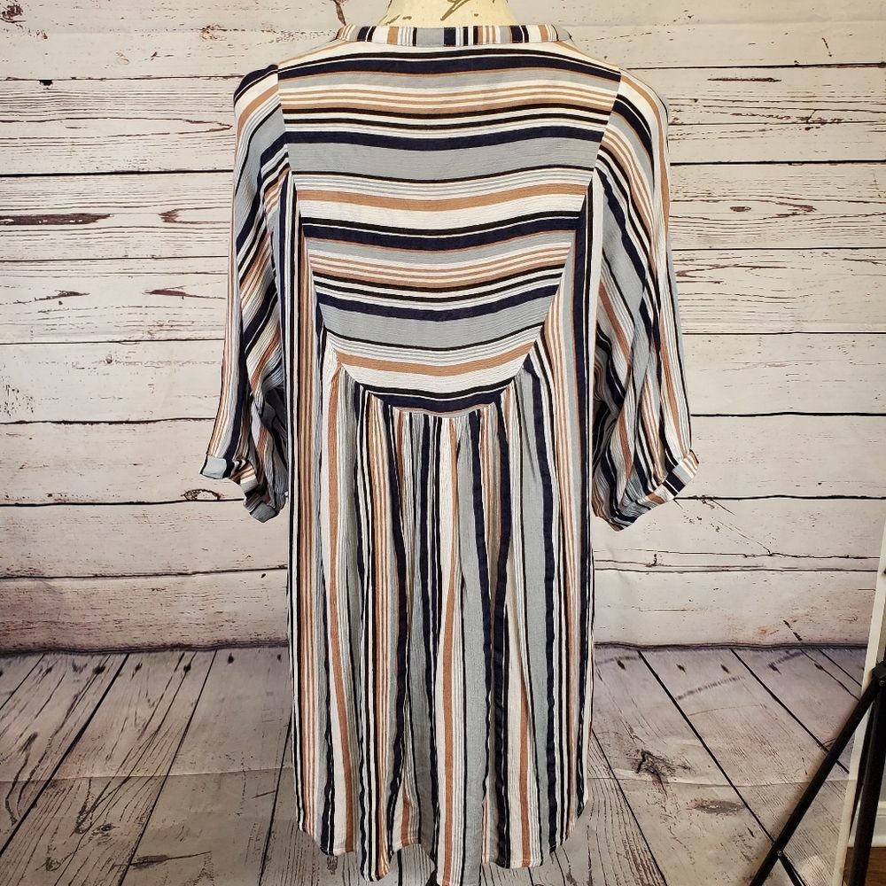 Umgee Usa Multi Color Tunic Stripe Top, Size Small - image 2
